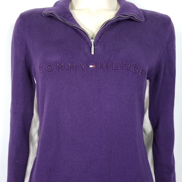 purple 1/4 zip pullover sweatshirt size Large - Picture 1 of 8
